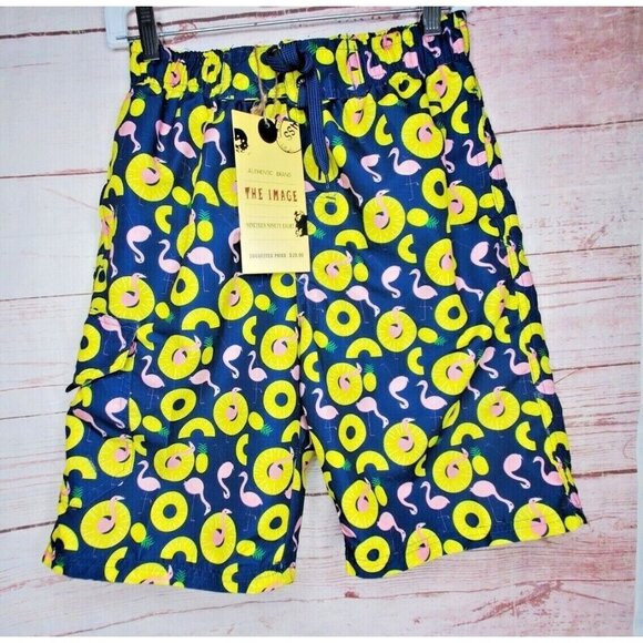 Authentic The Image 1998 Small Pineapple Pelican Graphic Drawstring Swim Shorts - Picture 4 of 12
